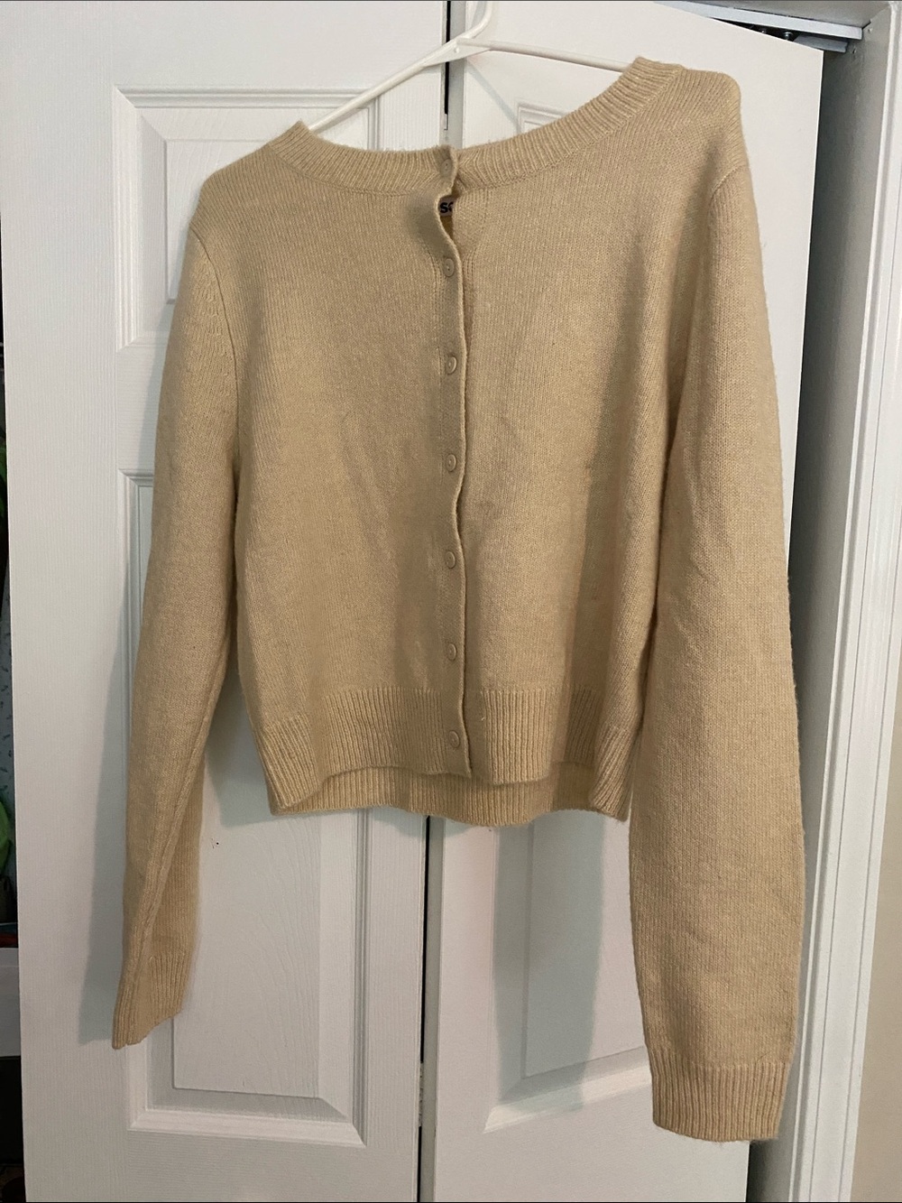 SO Beige Button-Up Women's Cardigan